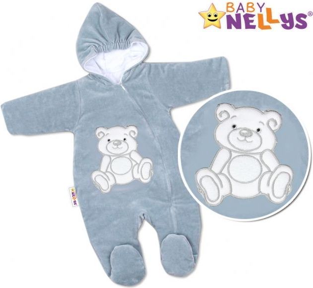 Kombinézka/overálek TEDDY BEAR - šedá - 74 (6-9m) - obrázek 1