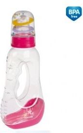 Lahvička s chrastítkem 250ml Canpol Babies - růžová - obrázek 1