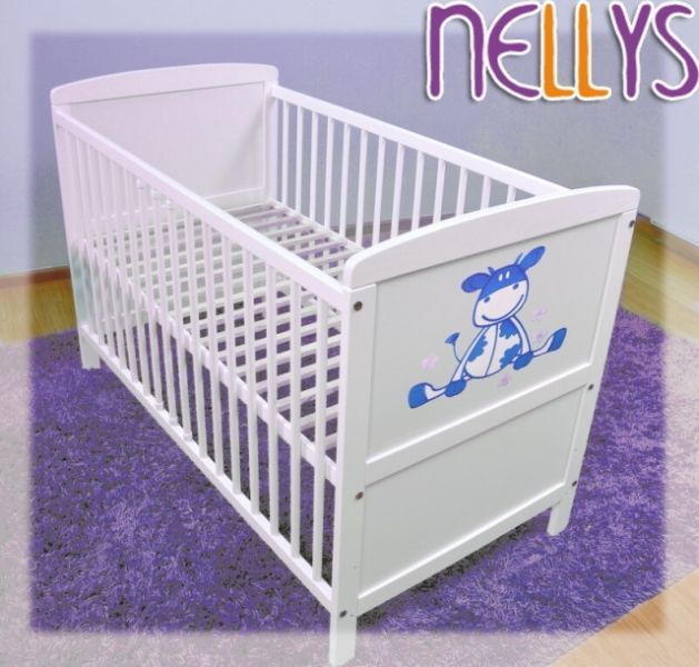 Dřevěná postýlka Nellys bílá - 120x60 - obrázek 1