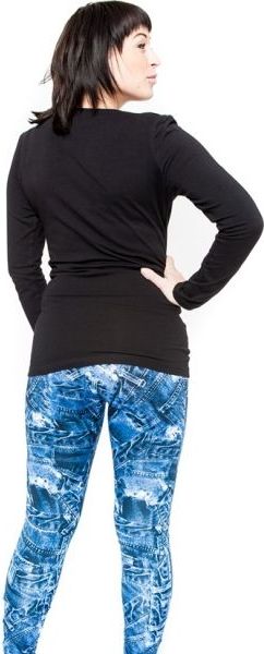 Těhotenské legíny Be MaaMaa - JEANS - S/M - obrázek 3