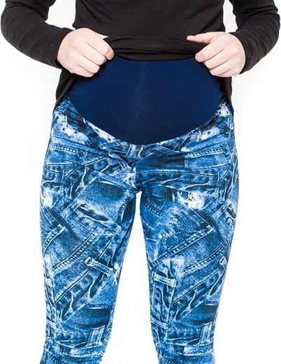 Těhotenské legíny Be MaaMaa - JEANS - S/M - obrázek 4