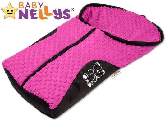 Fusák nejen do autosedačky Baby Nellys ® MINKY - růžový, amarant - obrázek 1