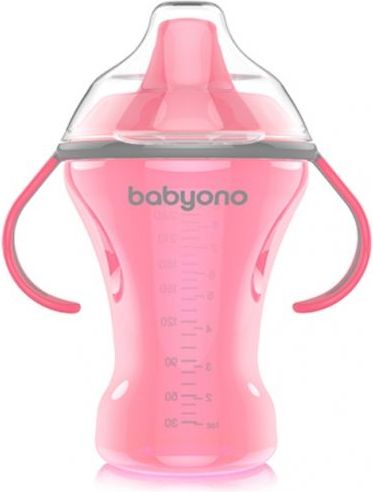 Nekapající hrneček s tvrdým pítkem Baby Ono - růžový - obrázek 1