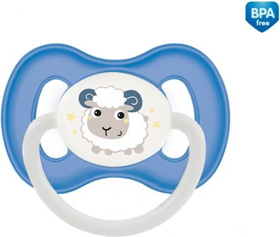 Dudlík anatomický Canpol Babies 0-6m A, Bunny& Company -  ovečka modrá - obrázek 1
