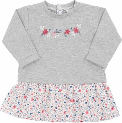 Kojenecké šatičky s dlohým rukávem New Baby For Girls, Šedá, 68 (4-6m) - obrázek 1