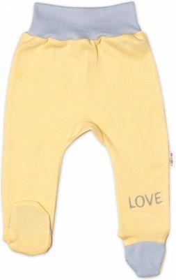 Baby Nellys Kojenecké polodupačky, žluté - Love, vel. 50, Velikost koj. oblečení 74 (6-9m) - obrázek 1
