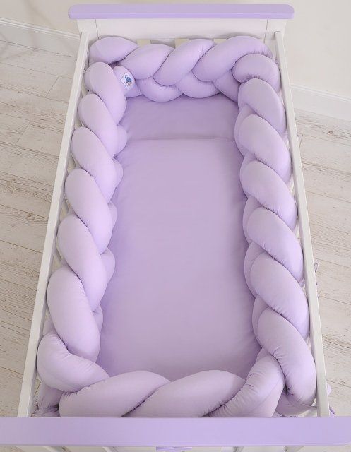 My Sweet Baby Mantinel XXL pletený do copu MAGIC LOOP okolo celé postýlky 360cm - fialová - obrázek 2