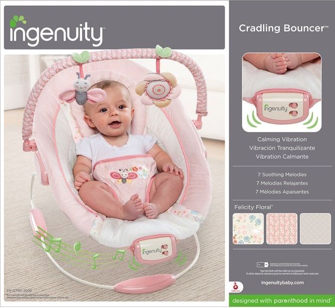 Bright Starts Lehátko vibrující s melodií Felicity Floral 0m +, do 9kg, 2018 - obrázek 4