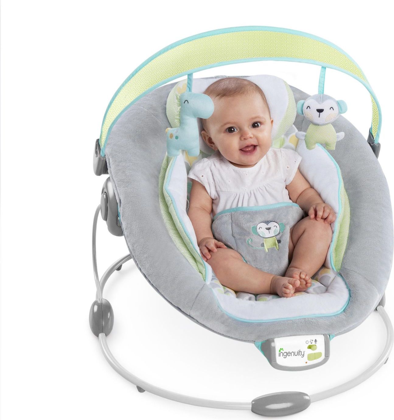 Bright Starts Lehátko vibrující s melodií a s bílým šumem Savvy Safari 0m +, do 9kg, 2018 - obrázek 2