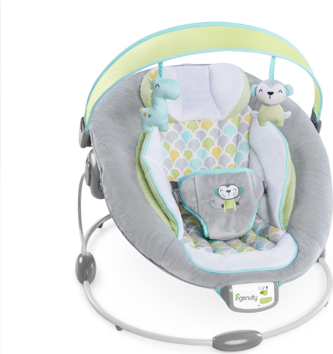 Bright Starts Lehátko vibrující s melodií a s bílým šumem Savvy Safari 0m +, do 9kg, 2018 - obrázek 9