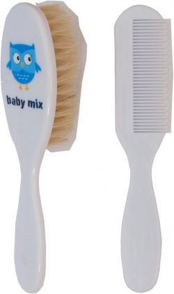 Kartáček a hřebínek Baby Mix bílý, Bílá - obrázek 1
