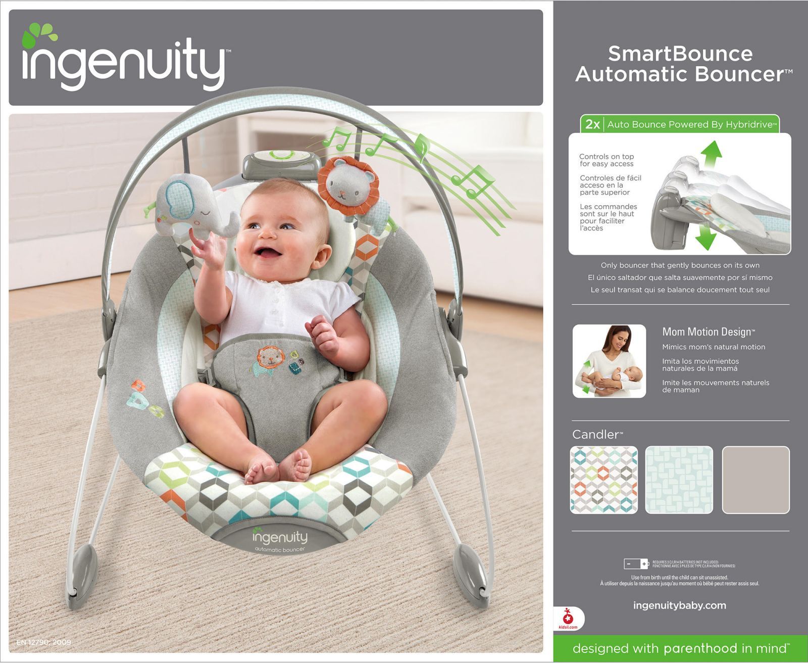 Bright Starts Lehátko smart pohupující se s melodií Candler 0m+, do 9 kg, 2018 - obrázek 9