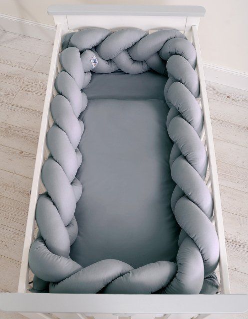 My Sweet Baby Mantinel XXL pletený do copu MAGIC LOOP do postýlky 120x60 cm antracitová - obrázek 3
