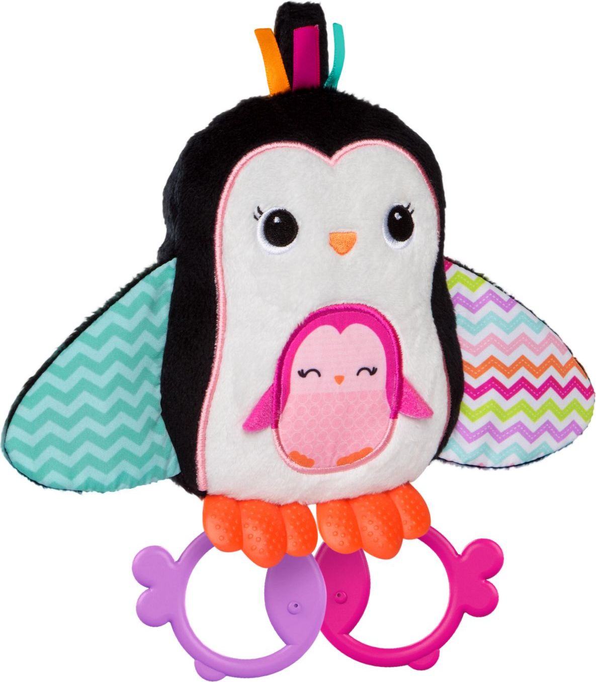 Bright Starts Hračka plyšová na zavěšení Cuddle&Teethe PIP - Tučňák 3m+ - obrázek 1