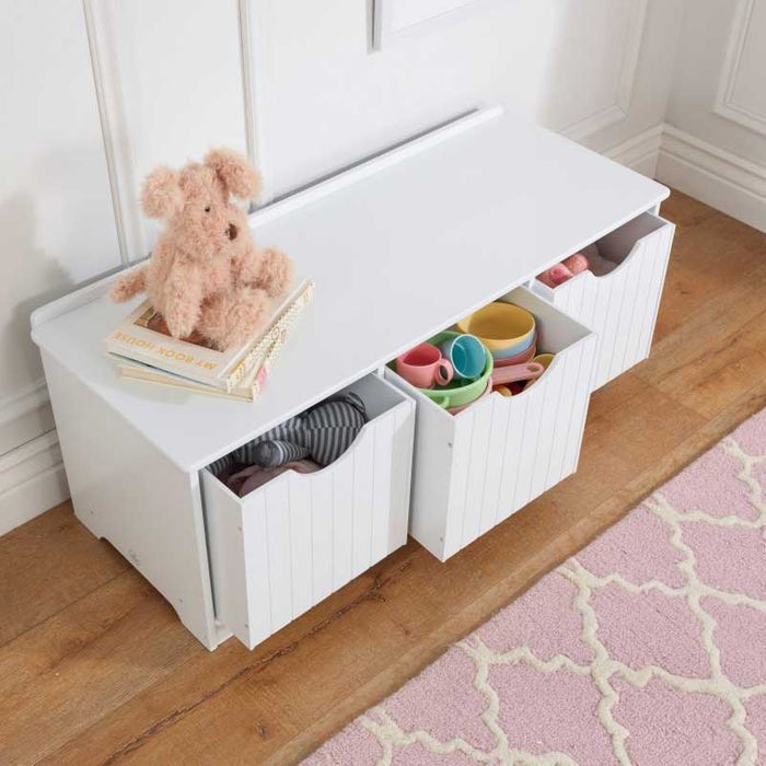 KidKraft Úložná lavice s boxy bílá - obrázek 3