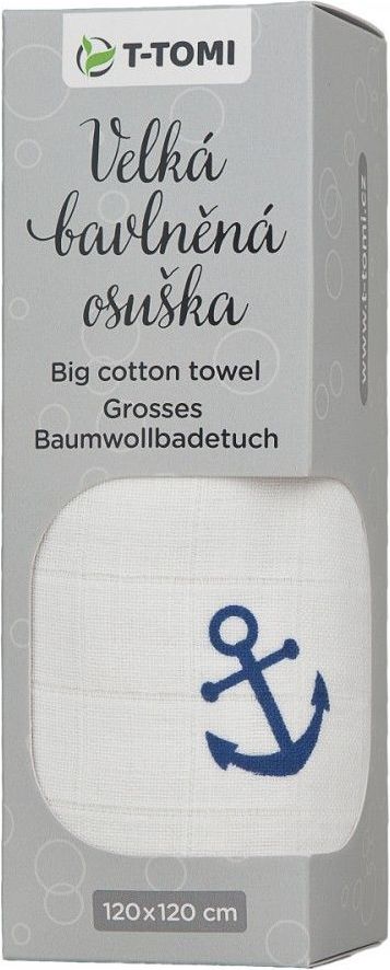 T-TOMI Accessories s.r.o. Velká bavlněná TETRA osuška, anchors / kotvy - obrázek 2