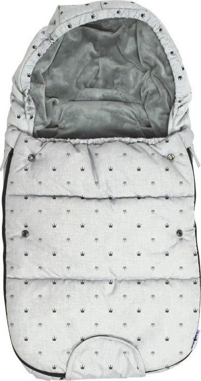 Dooky footmuff vel. S LIGHT GREY CROWNS DeLuxe - obrázek 1