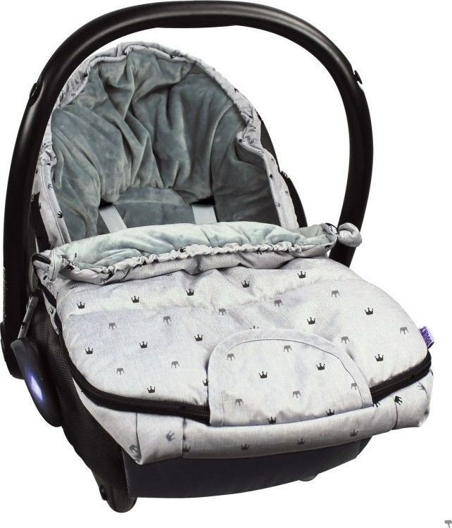 Dooky footmuff vel. S LIGHT GREY CROWNS DeLuxe - obrázek 3