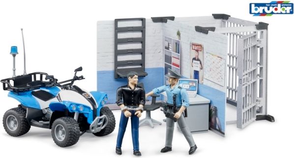 Bruder 62730 BWORLD Policejní stanice s figurkami a čtyřkolkou - obrázek 1