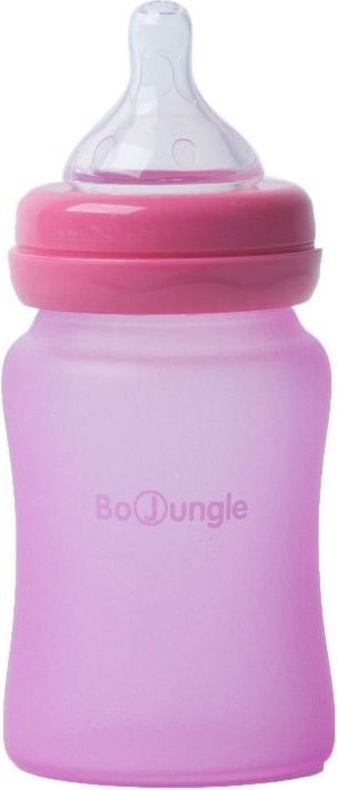 Bo Jungle skleněná láhev s úchyty B-Thermo 150ml Pink - obrázek 1