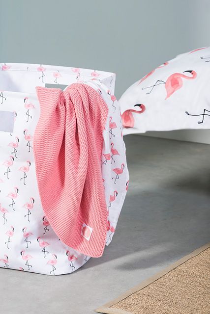 Jollein Koš na hračky XL CANVAS FLAMINGO - obrázek 1