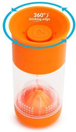 Munchkin - Netekoucí hrnek s infuzérem 414 ml - oranžový - obrázek 1