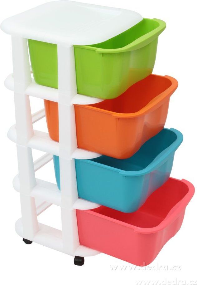 Dedra QUATRO maxi regál, se 4 boxy a kolečky - obrázek 2
