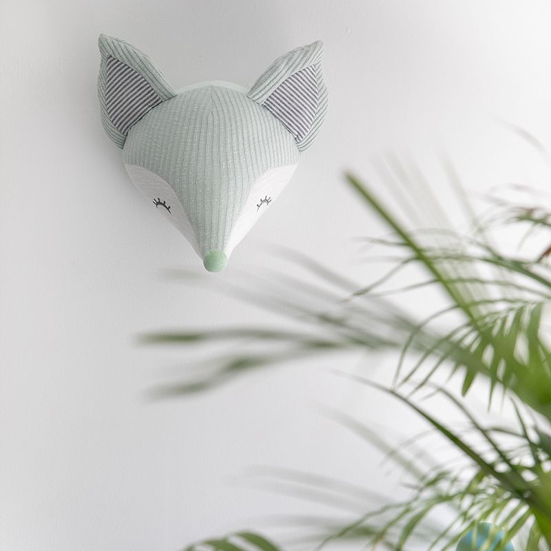 Tiamo Nástěnná dekorace liška 25cm, Mint s pruhy - obrázek 1