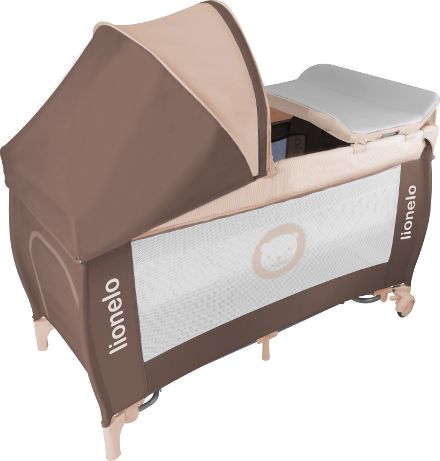 LIONELO Cestovní postýlka SVEN PLUS Brown/beige - obrázek 2