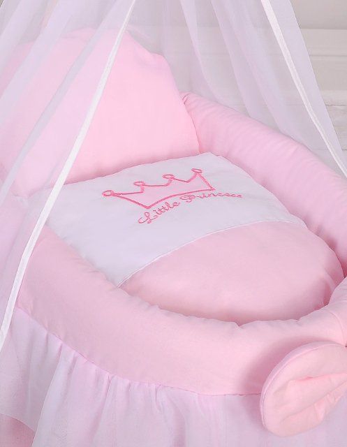 My Sweet Baby Romantická postýlka pro panenku s nebesy Koruna růžová - obrázek 3
