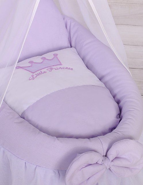 My Sweet Baby Romantická postýlka pro panenku s nebesy Koruna fialová - obrázek 2
