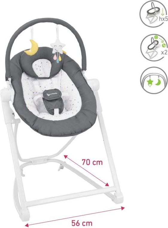 Badabulle lehačka COMPACT´UP Moonlight - výškově nastavitelná lehačka - obrázek 5