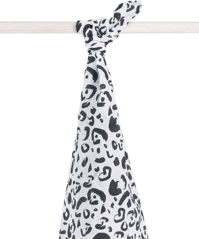 Jollein XL - Osuška/prostěradlo 140 x 200cm LEOPARD BLACK WHITE - obrázek 1