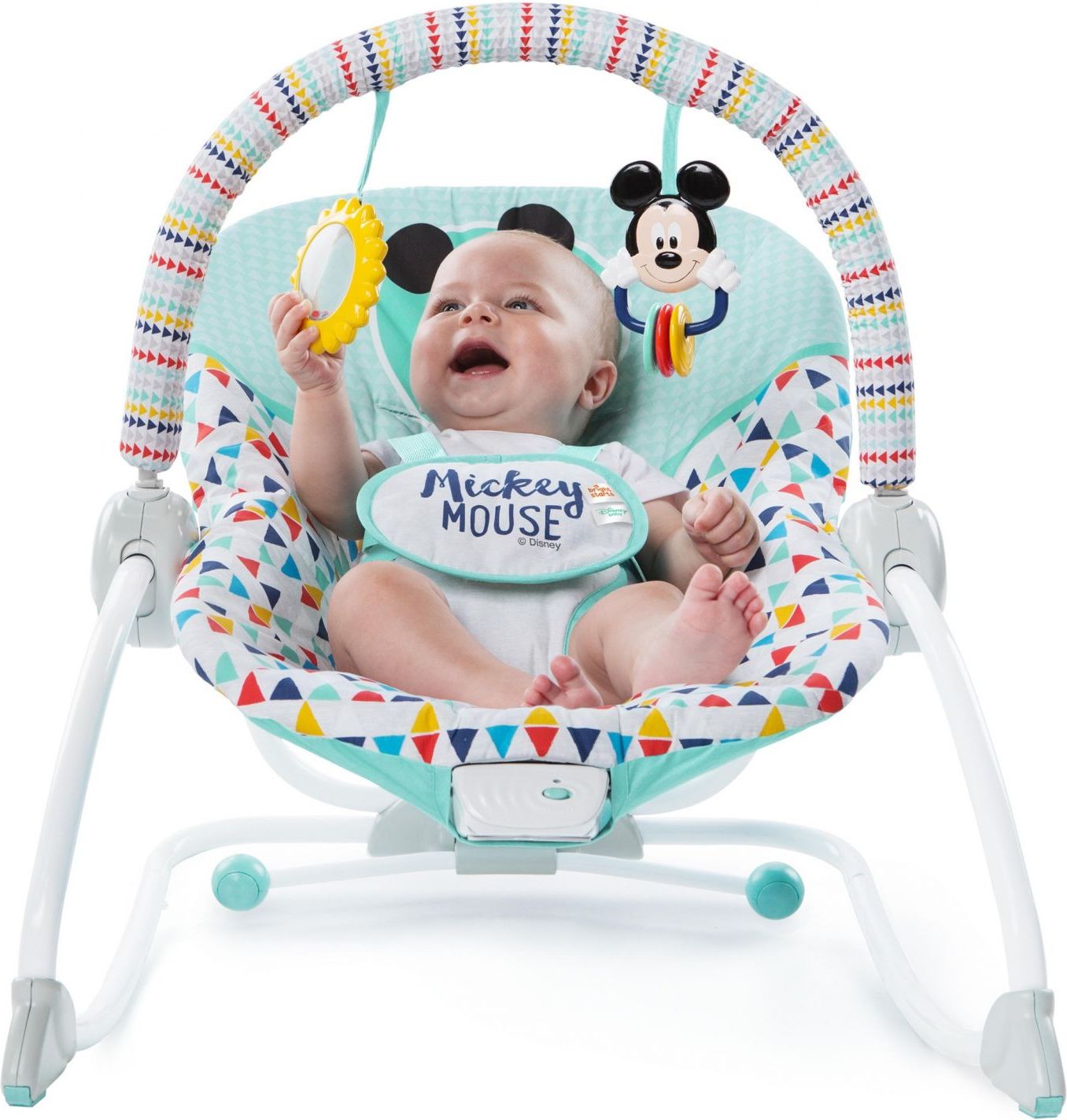 Disney Baby Houpátko vibrující MICKEY MOUSE Happy triangles 0m+, do 18kg, 2019 - obrázek 3