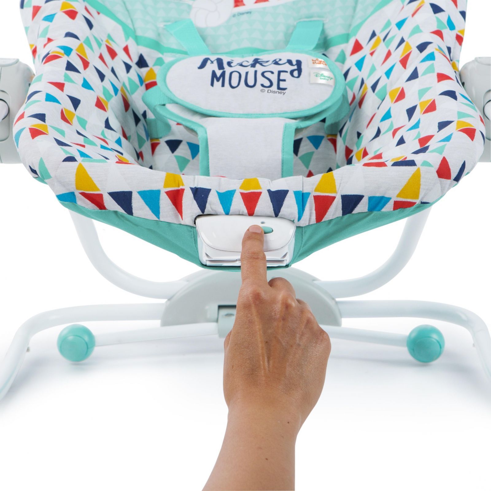 Disney Baby Houpátko vibrující MICKEY MOUSE Happy triangles 0m+, do 18kg, 2019 - obrázek 8