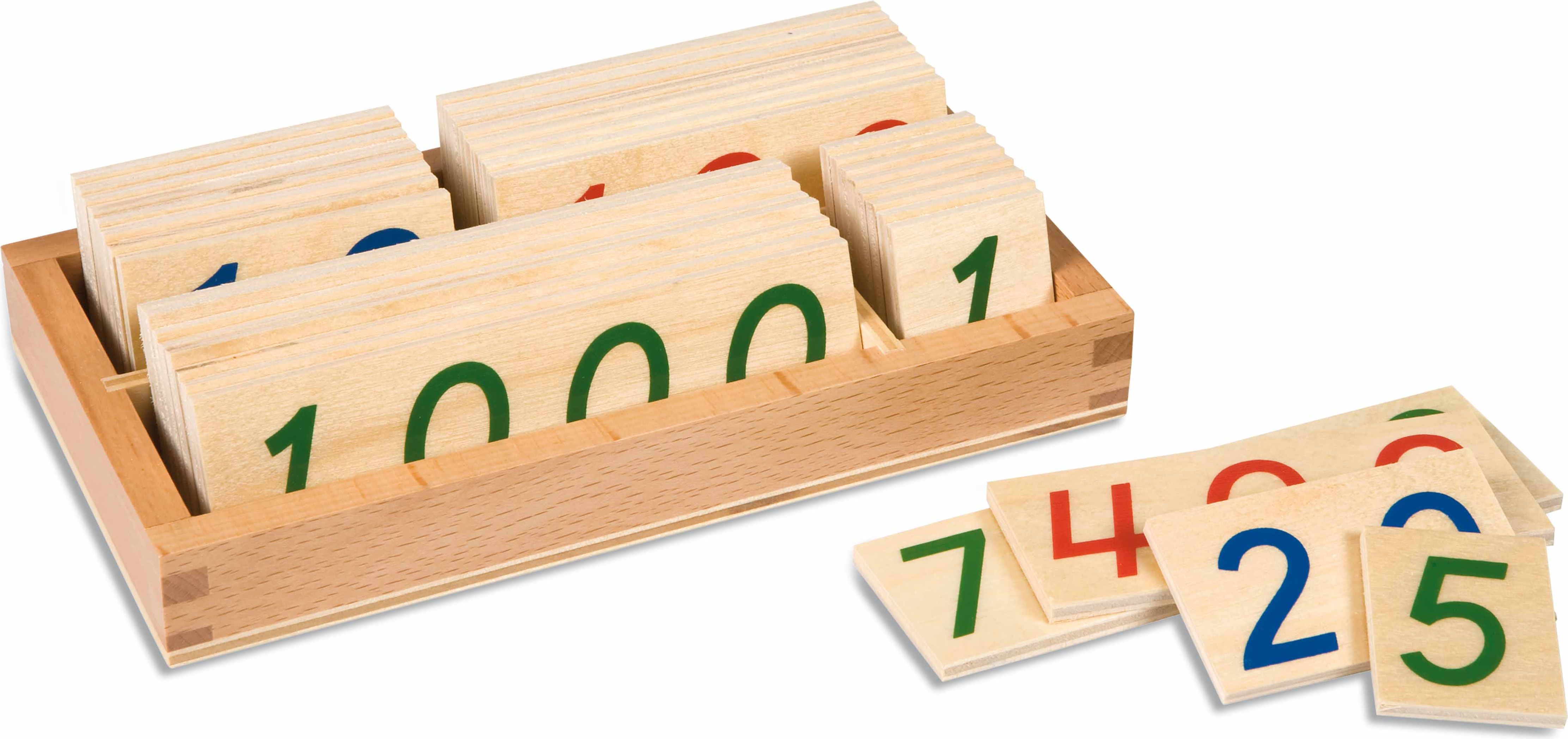 Nienhuis Montessori Small Number Cards 1-9000: Wood - obrázek 1