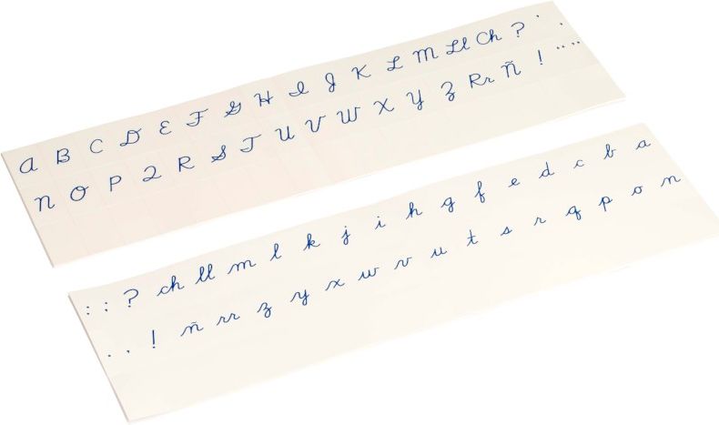 Nienhuis Montessori Printed Alphabet: US Cursive - Blue - obrázek 1