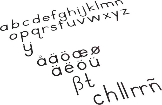 Nienhuis Montessori Small Movable Alphabet: International Print - Black - obrázek 1