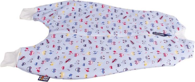 Kaarsgaren Spací pytel s nožičkami 70 cm, modrý s autíčky - obrázek 4