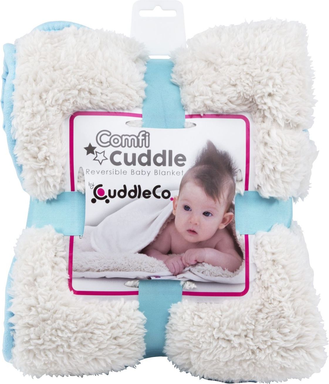 CUDDLECo Super měkká oboustranná dětská deka 110x75 cm, Tiffany blue - obrázek 1