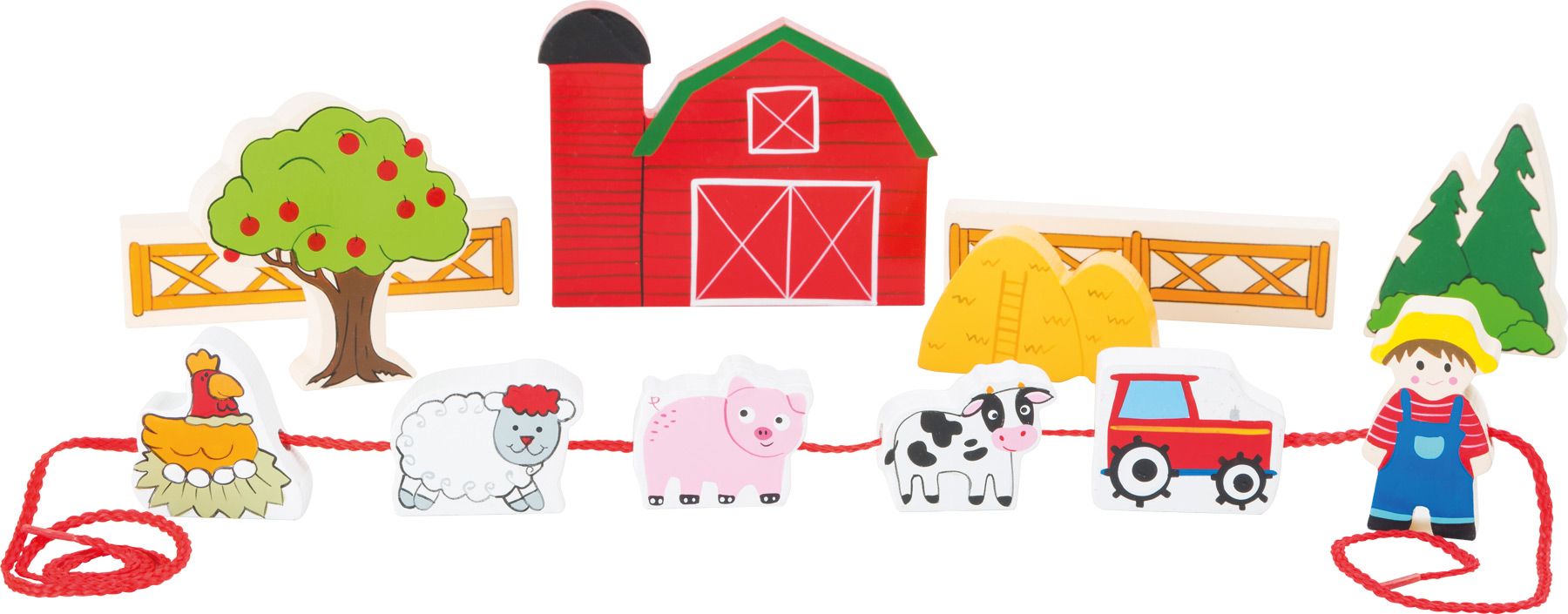 Legler Small Foot Dřevěné navlékací hrací set Varianta: Farma - obrázek 1