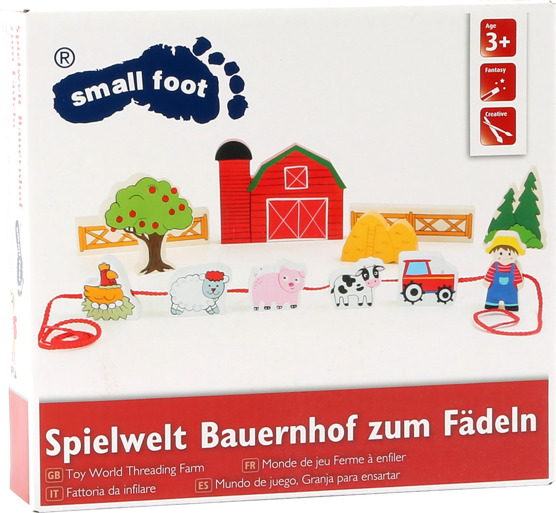 Legler Small Foot Dřevěné navlékací hrací set Varianta: Farma - obrázek 3