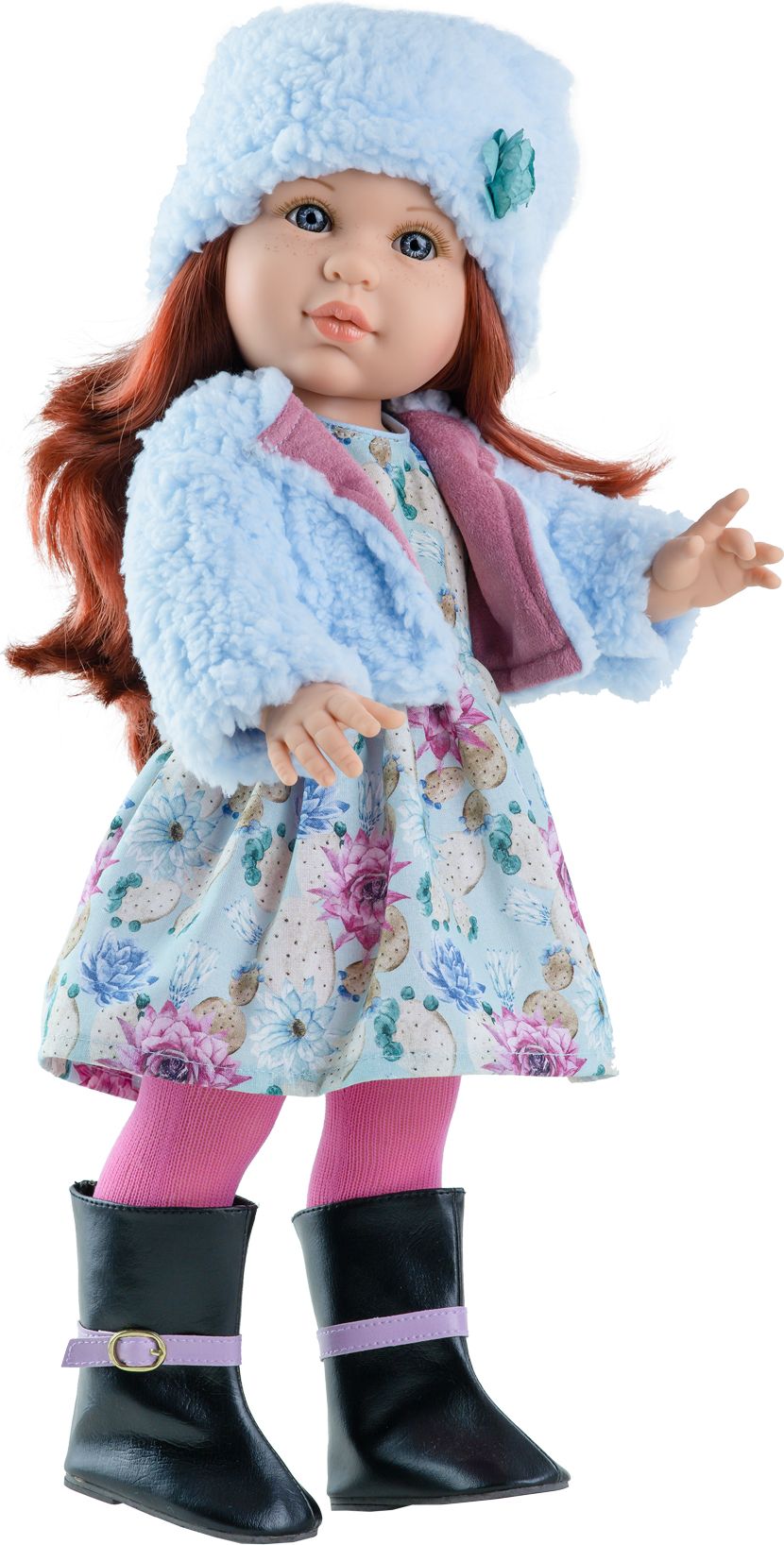 Realistická panenka Becky v modrém huňatém kabátku  od f. Paola Reina - obrázek 1