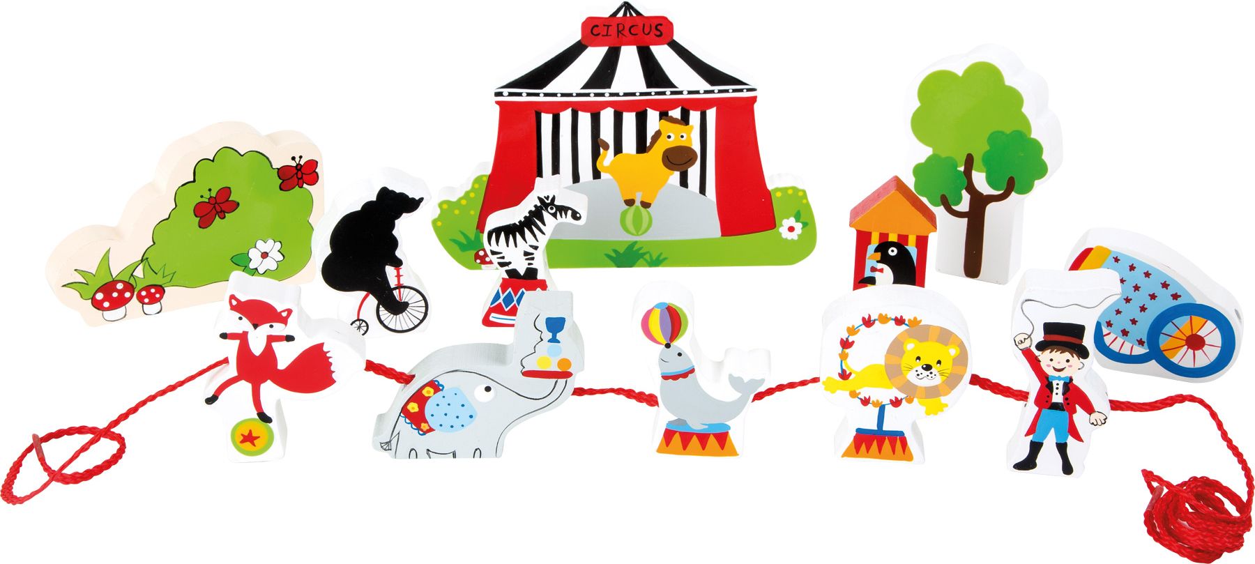 Legler Small Foot Dřevěný navlékací hrací set Varianta: Cirkus - obrázek 1