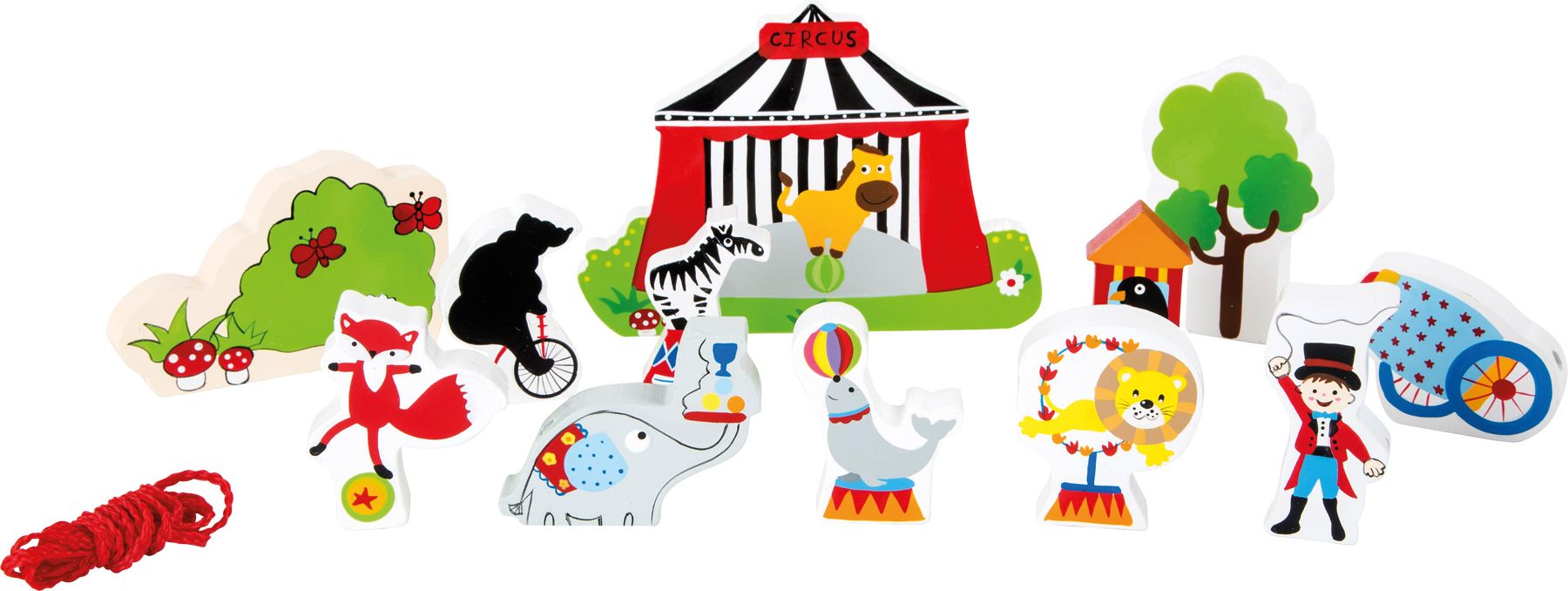 Legler Small Foot Dřevěný navlékací hrací set Varianta: Cirkus - obrázek 3