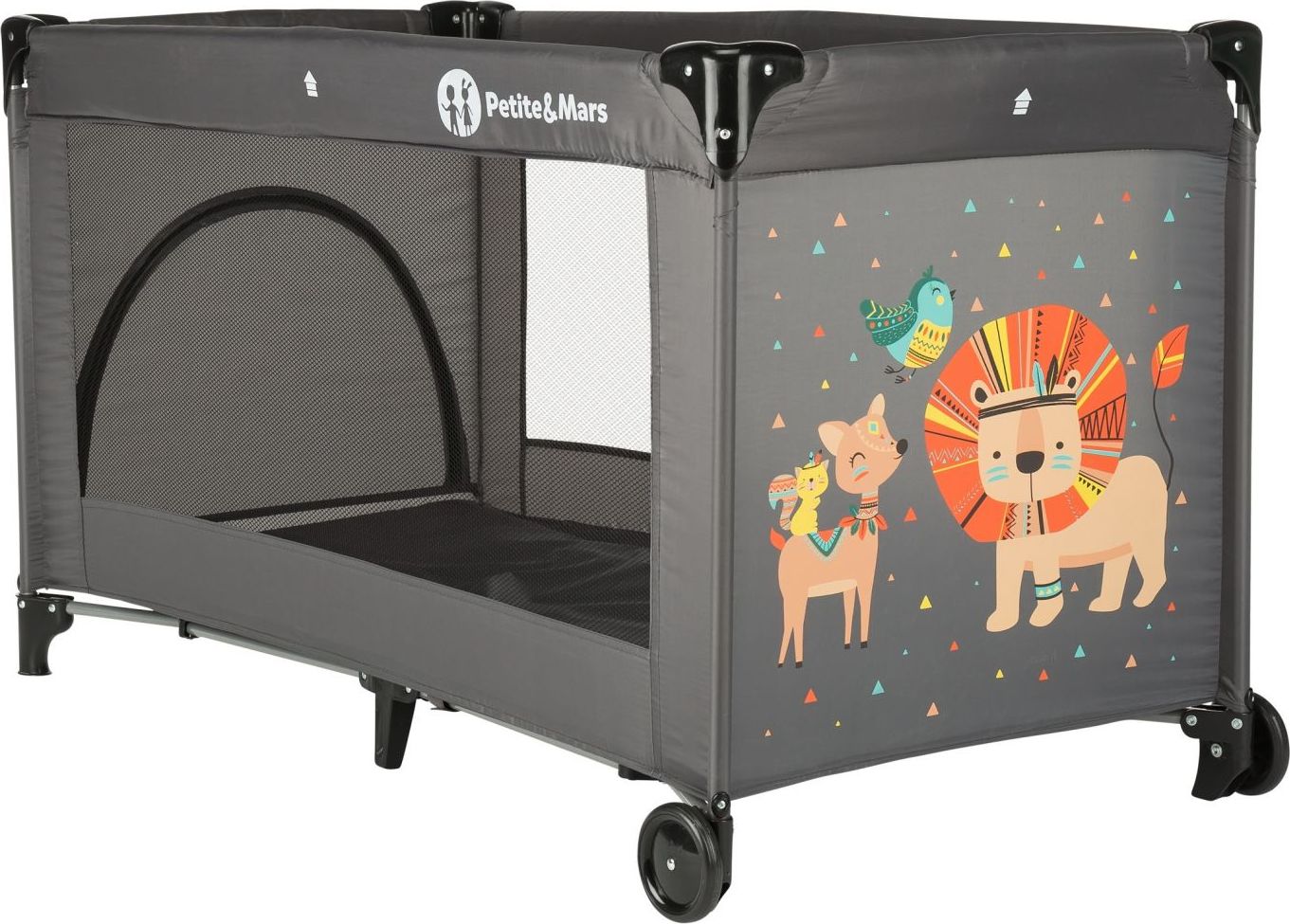 Postýlka cestovní Koot Lion Grey Petite&Mars - obrázek 1