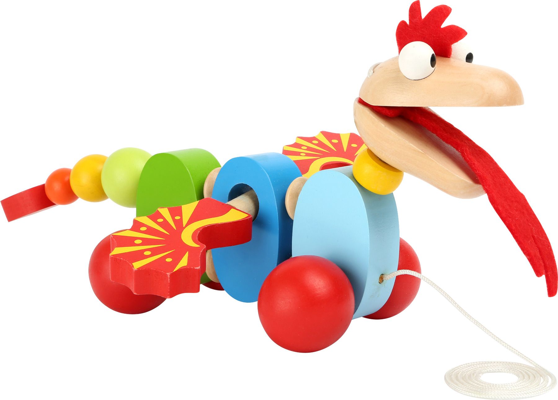 Legler Small Foot Dřevěný tahací drak barevný - obrázek 1