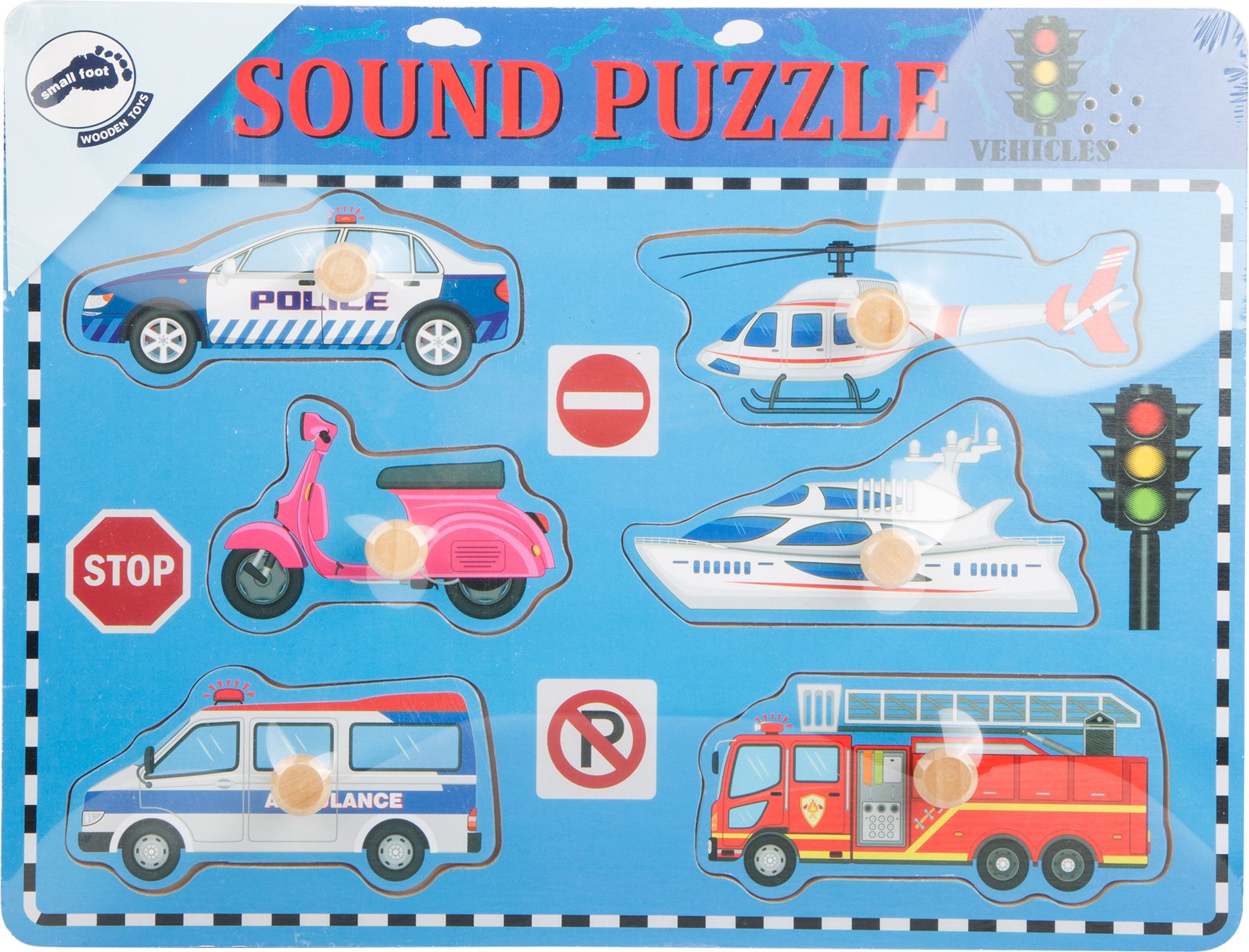 Legler Small Foot Dřevěné puzzle se zvuky doprava - obrázek 2