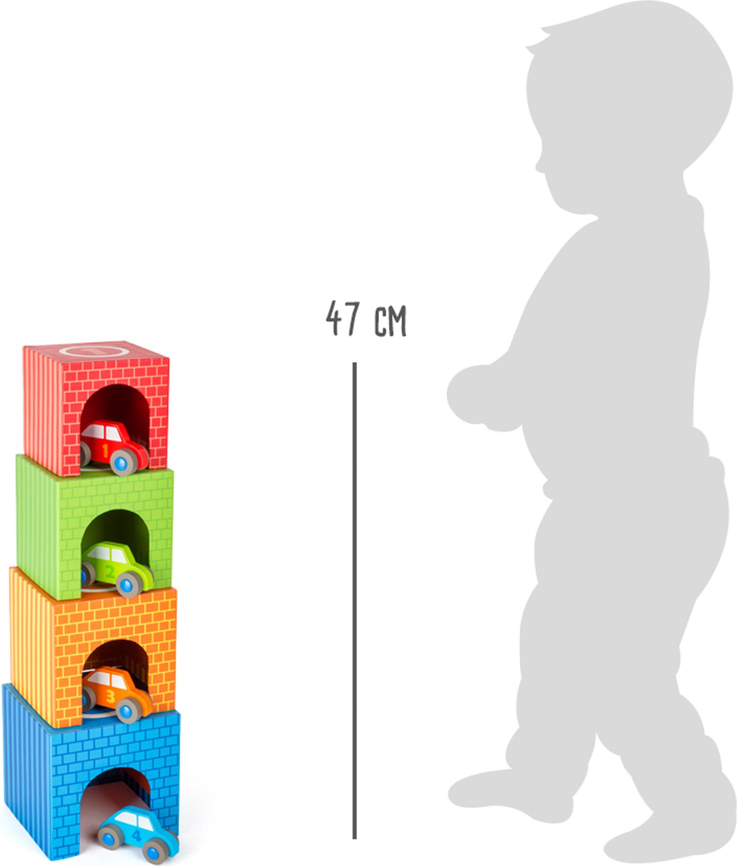 Legler Small Foot Dřevěné skládací kostky s auty - obrázek 6