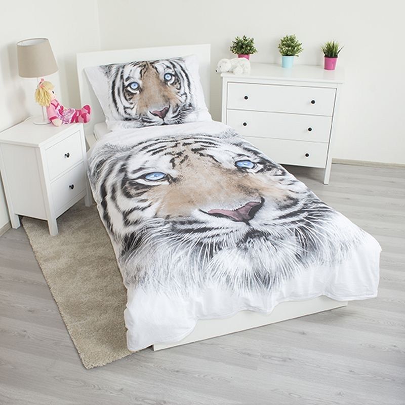 JERRY FABRICS  Povlečení Bílý Tygr 140/200, 70/90 - obrázek 2